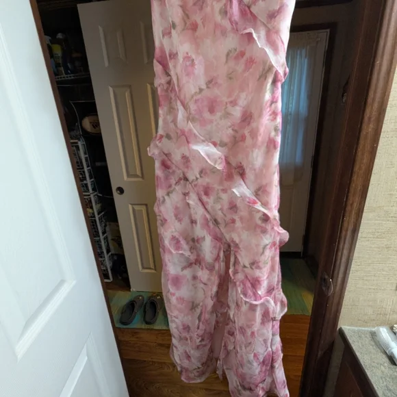 Lulu's Floral Pink Ruffle Dress - Picture 9 of 13